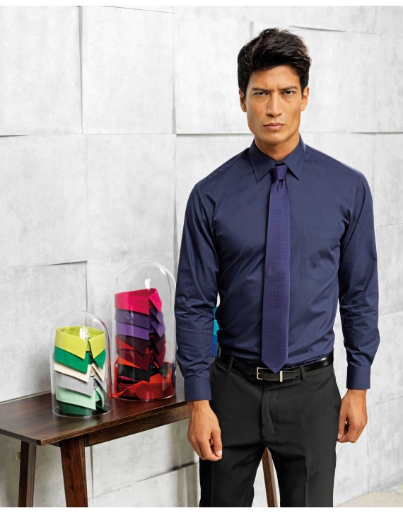 Premier Workwear Pánská košile s dlouhým rukávem Premier Workwear PR200 Černá 38