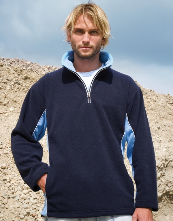 Result Pánská fleecová mikina Tech3™Sport Fleece Sweater Result (R086X) Námořnická modrá / Světlá modrá L