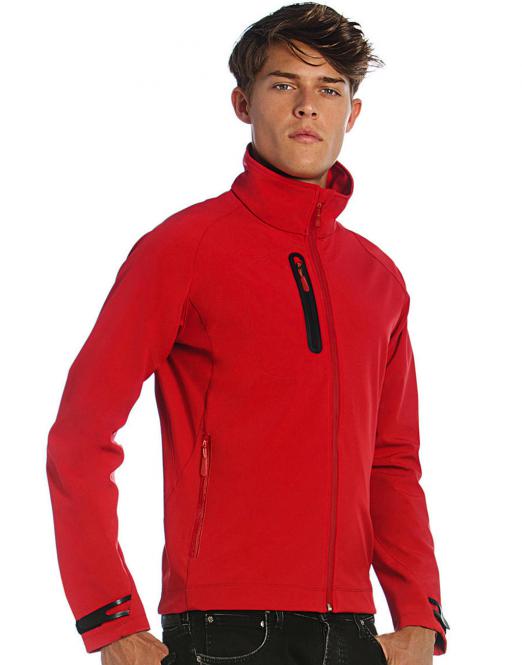 B&C Pánská softshellová bunda s kapucí Technical B&C (JM951) Tmavá červená L
