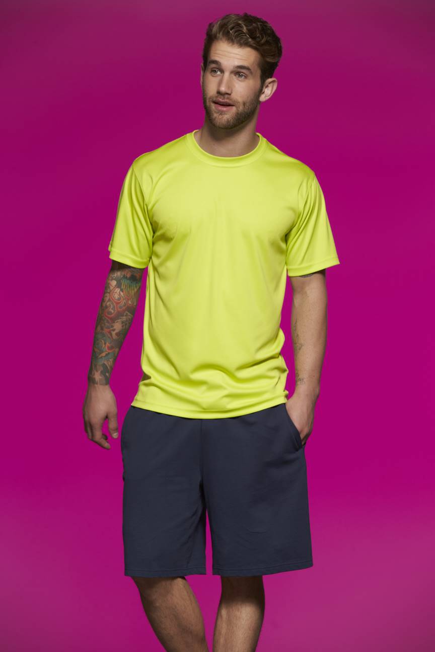 James & Nicholson Pánské sportovní triko s krátkým rukávem James & Nicholson (JN358) Růžová XL