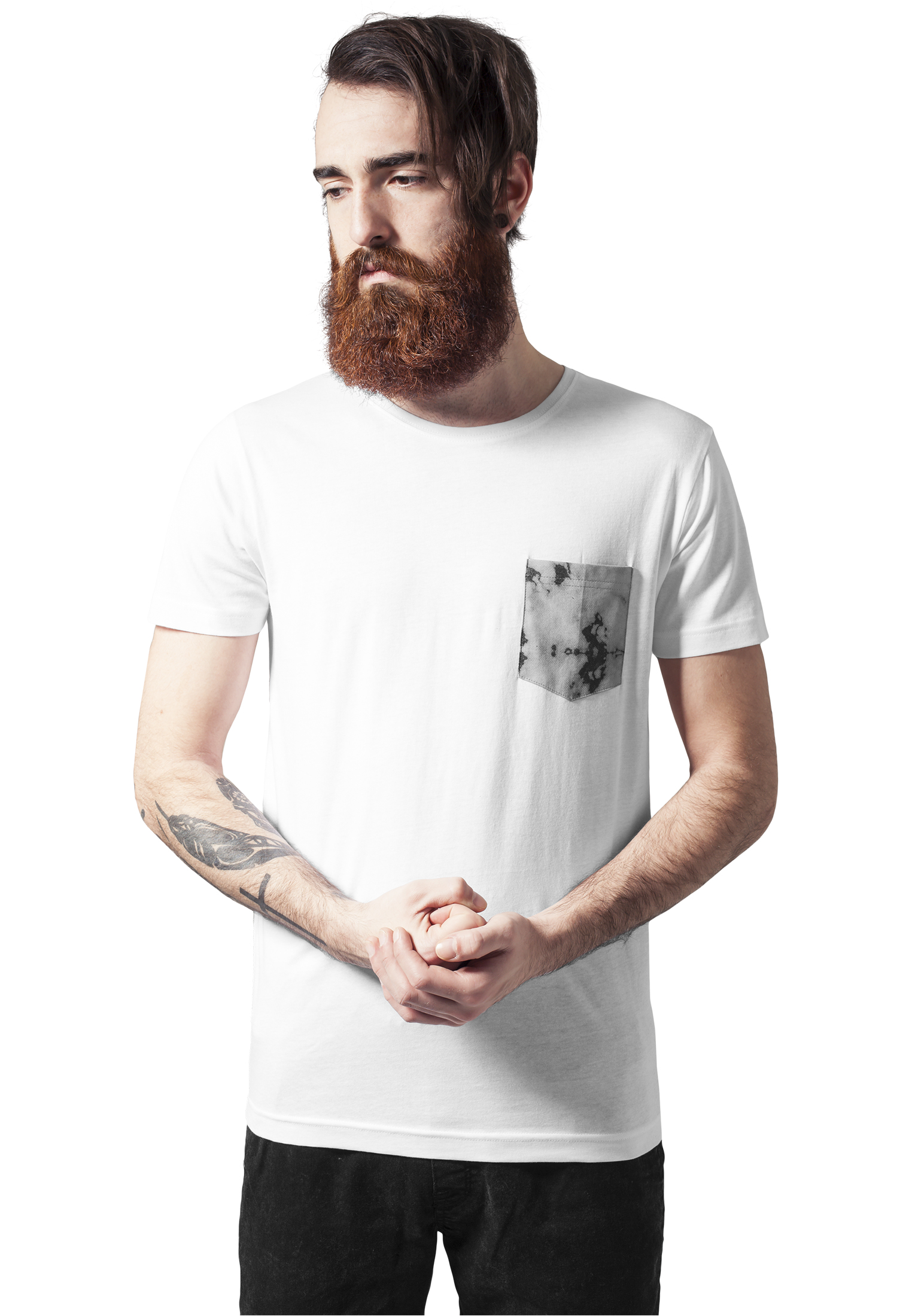 Urban Classics Pánské tričko s krátkým rukávem URBAN CLASSICS (TB971) Bílá / Vzor S