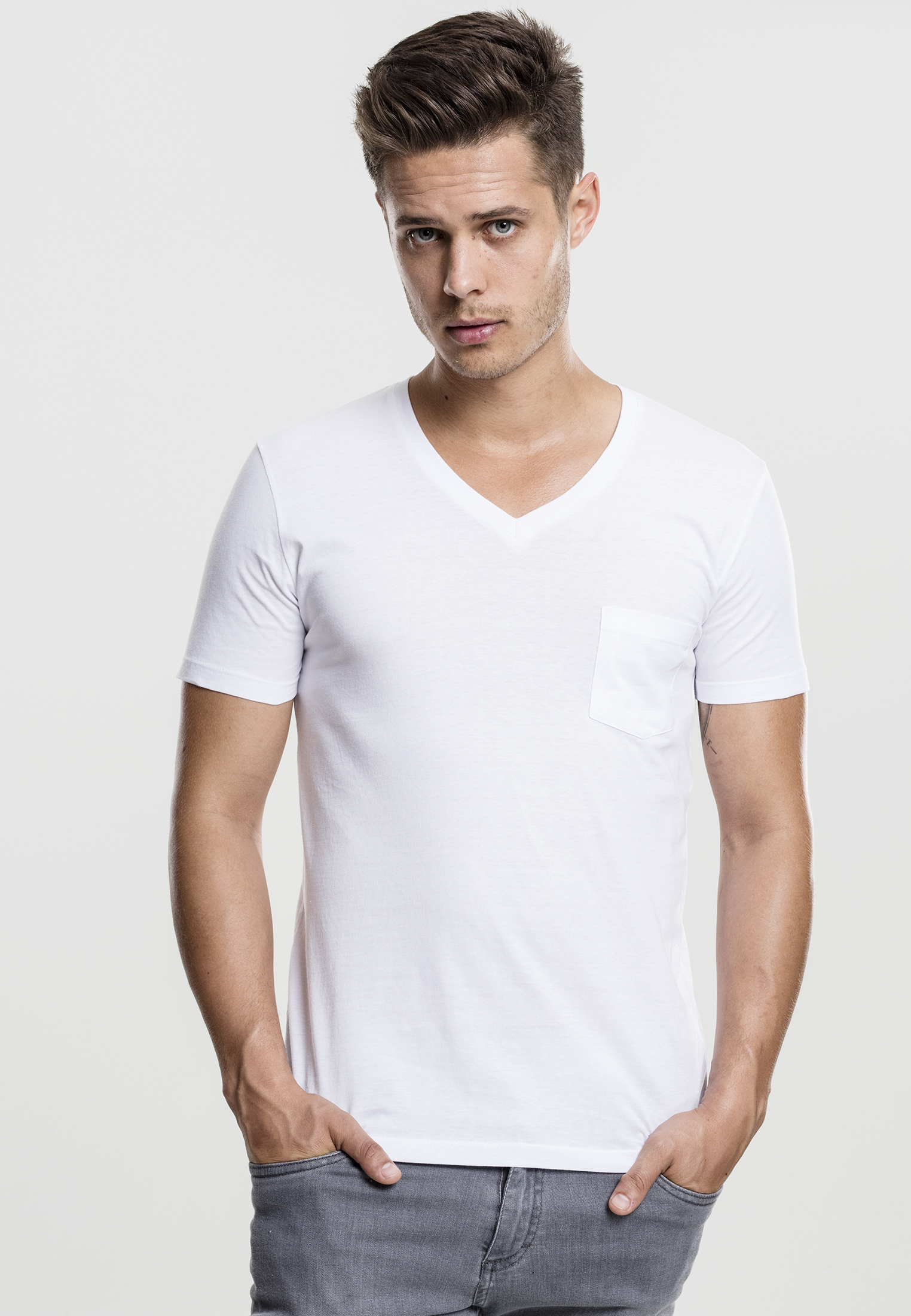 Urban Classics Pánské tričko s krátkým rukávem URBAN CLASSICS (TB497) Bílá L