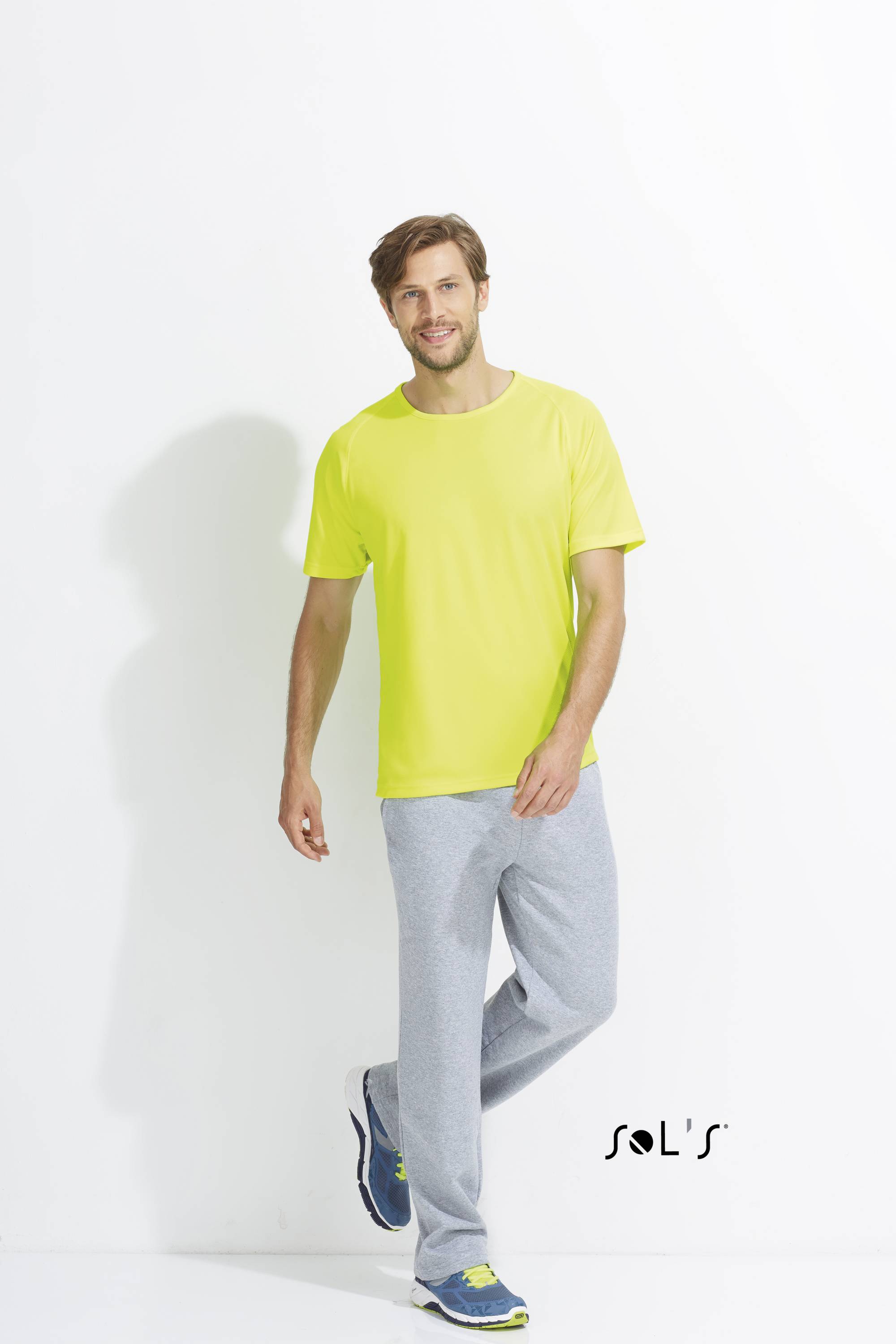 Sols Pánské triko s krátkým rukávem Sol´s - Sporty neon růžová XL