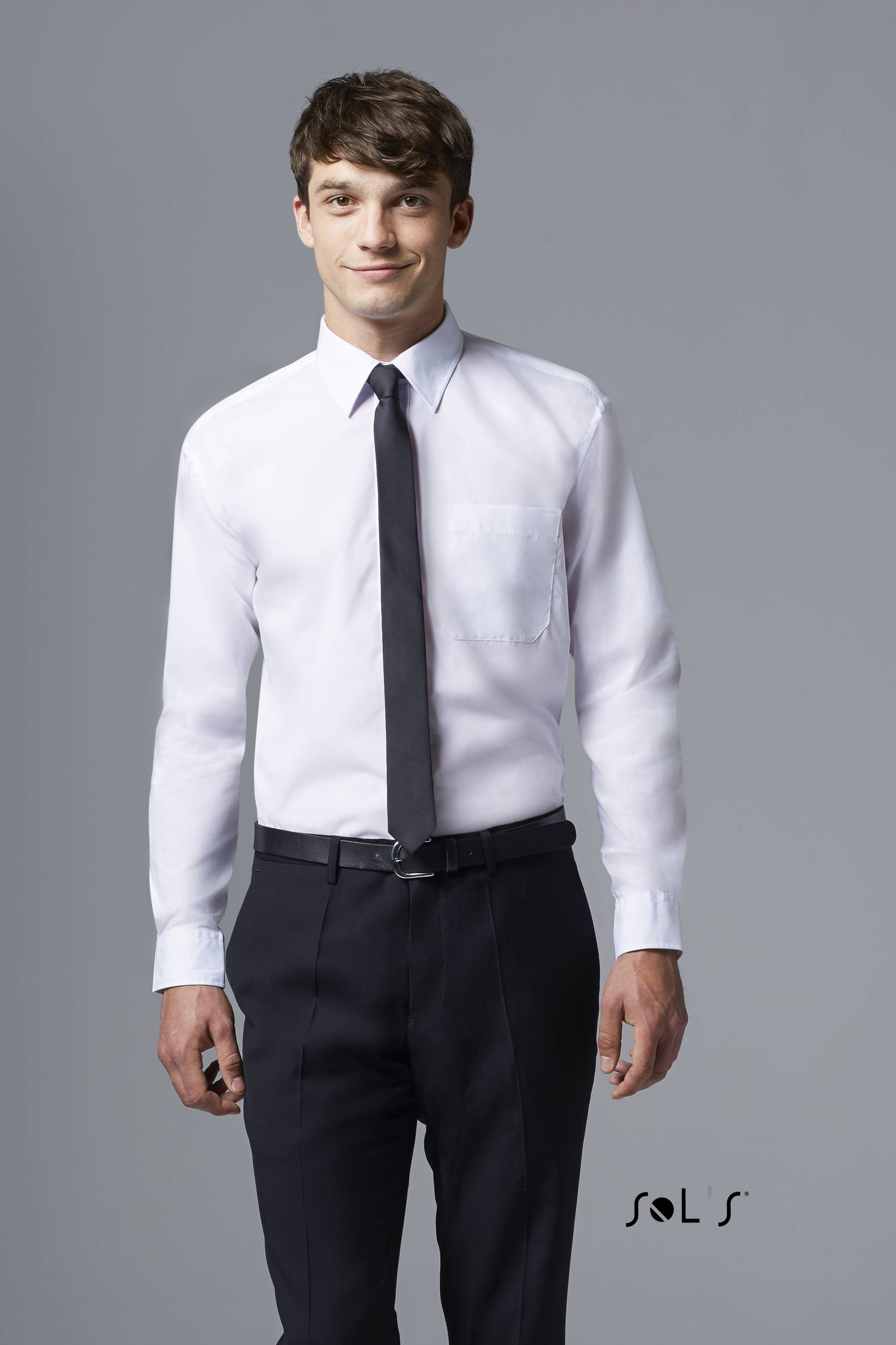 Sols Pánská košile s dlouhým rukávem Sol´s - Baltimore Bílá XL