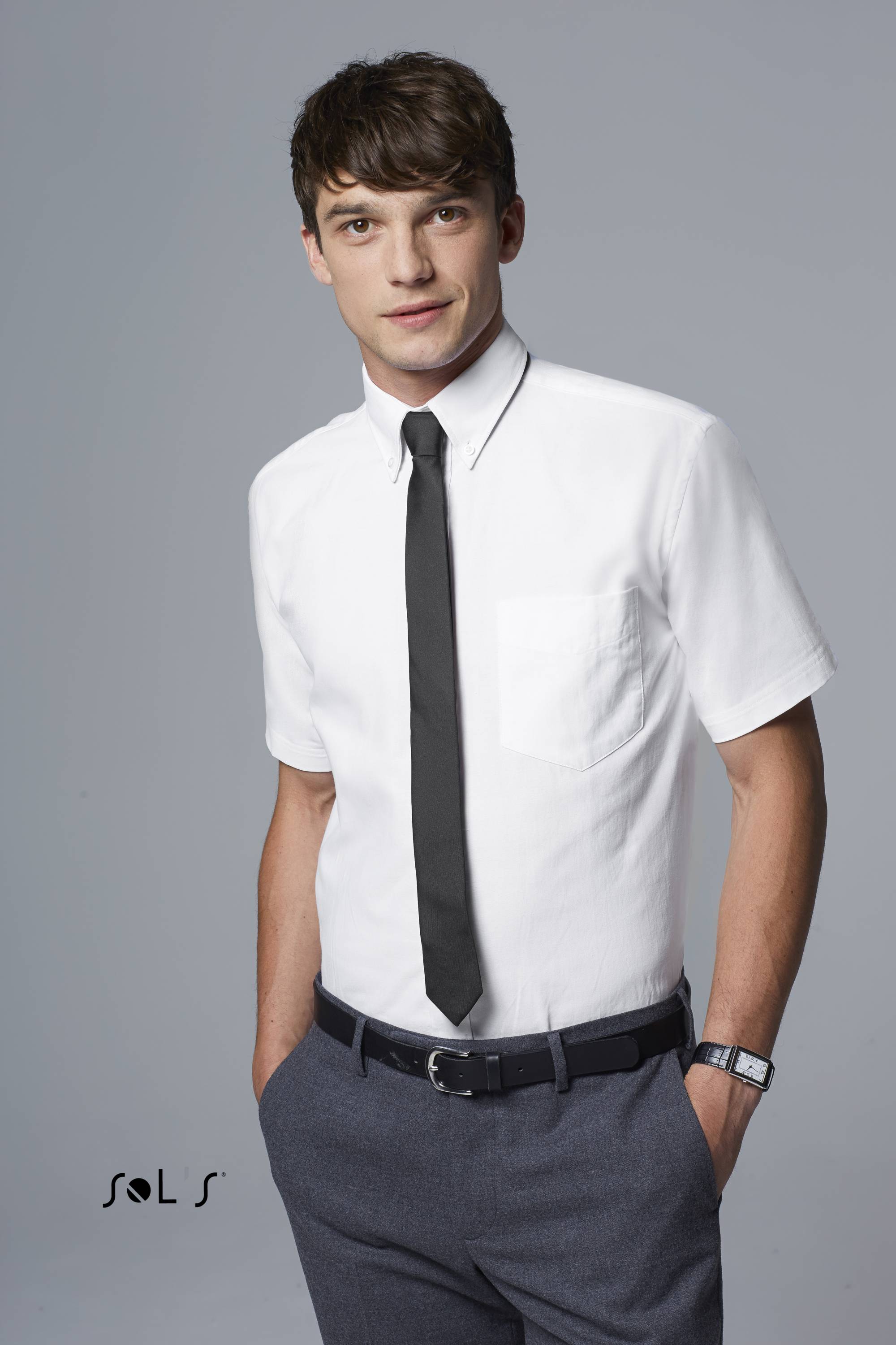 Sols Pánská košile s krátkým rukávem Sol´s Brisbane Bílá XL