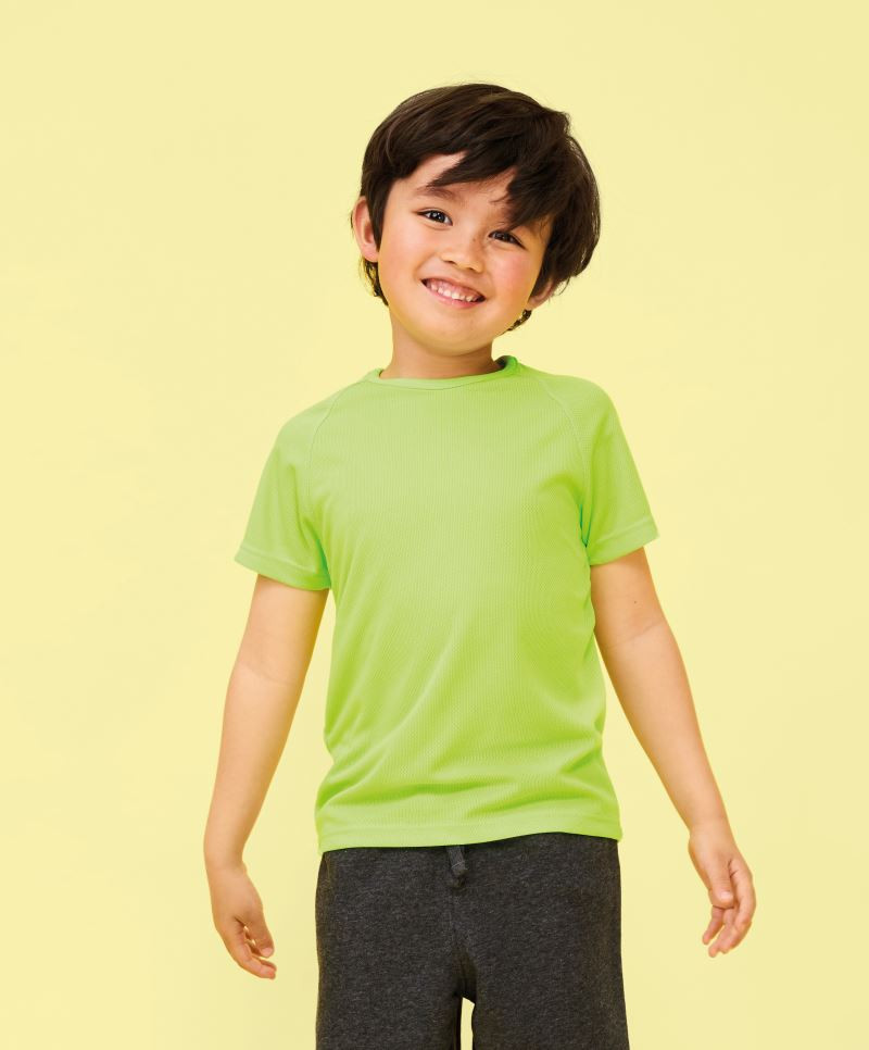 Sols Dětské sportovní triko s krátkým rukávem Sporty Sol's (01166) Neon zelená 6 let (106 - 116 cm)