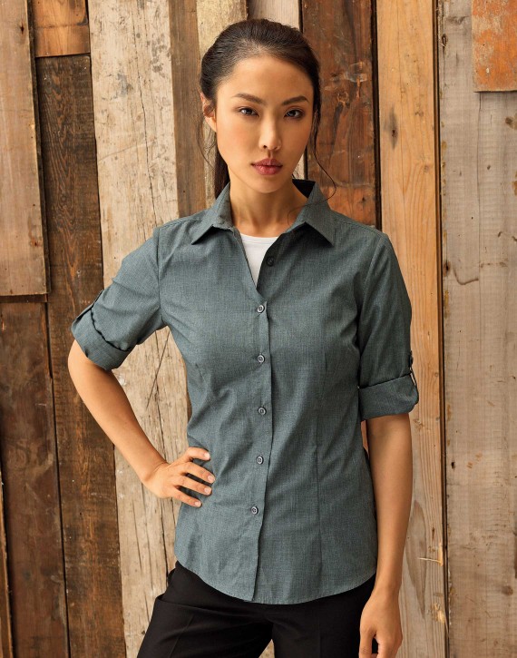 Premier Workwear Dámská košile s dlouhým rukávem Premier Workwear (PR317) Modrá XL