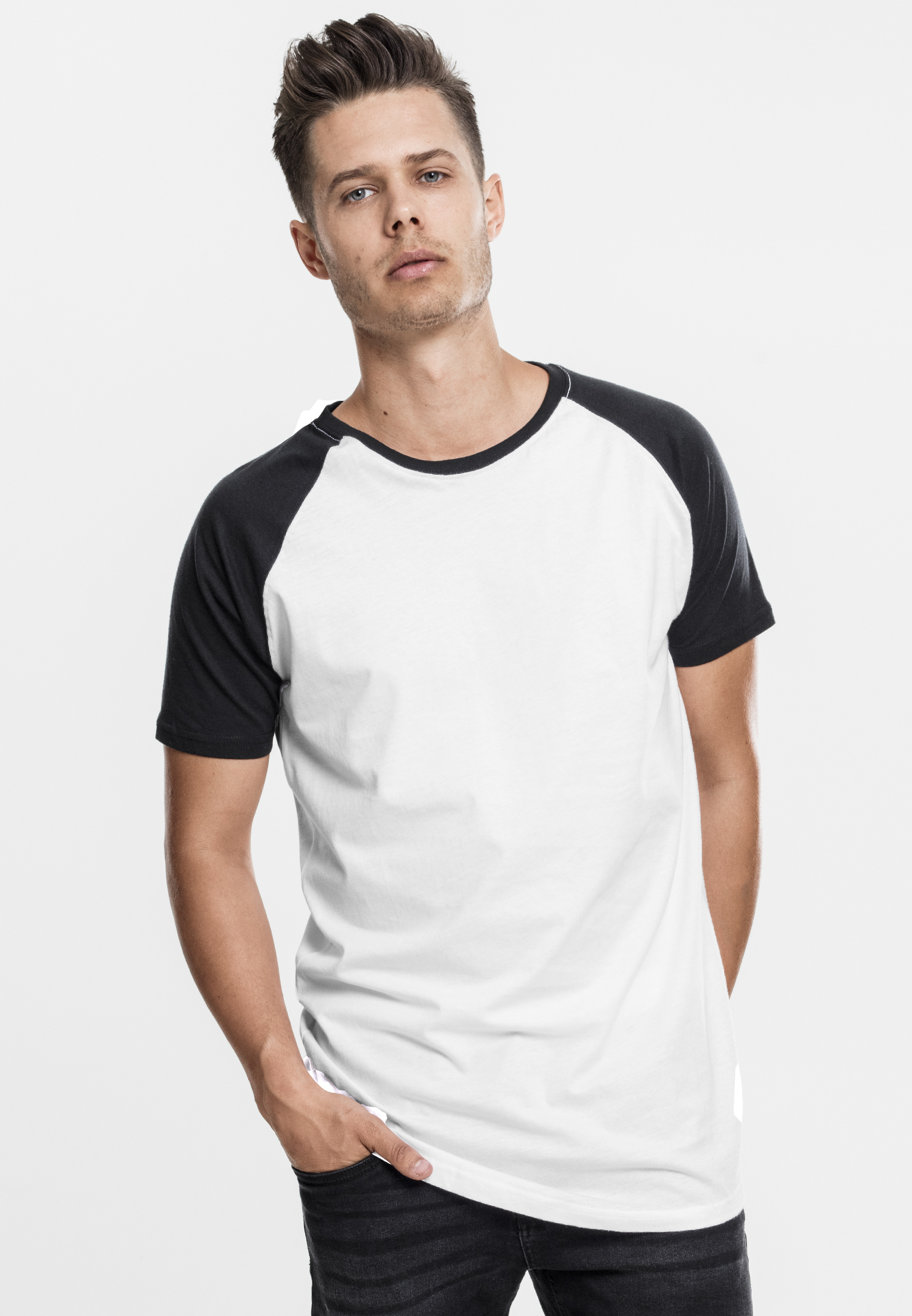 Urban Classics Pánské tričko s krátkým rukávem URBAN CLASSICS (TB966) Bílá / Černá S