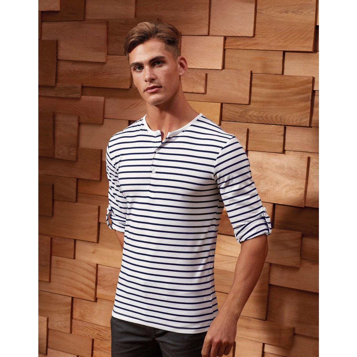 Premier Workwear Pánské tričko s dlouhým rukávem Premier Workwear (PR218) Bílá / Námořnická modrá XS