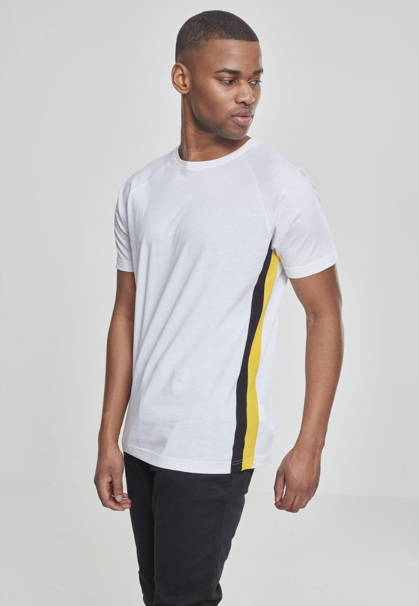 Urban Classics Pánské tričko s krátkým rukávem URBAN CLASSICS (TB2185) Bílá / Černá / Žlutá L