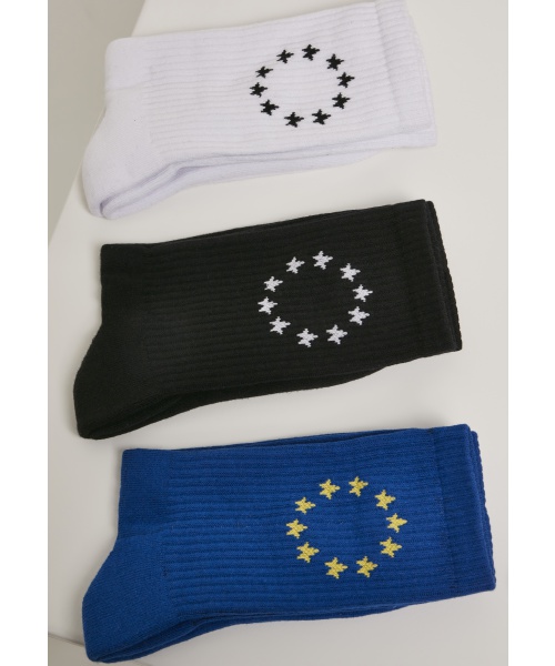 Pextex.cz - Euro ponožky 3 páry URBAN CLASSICS (MC1004) Bílá / Černá / Modrá