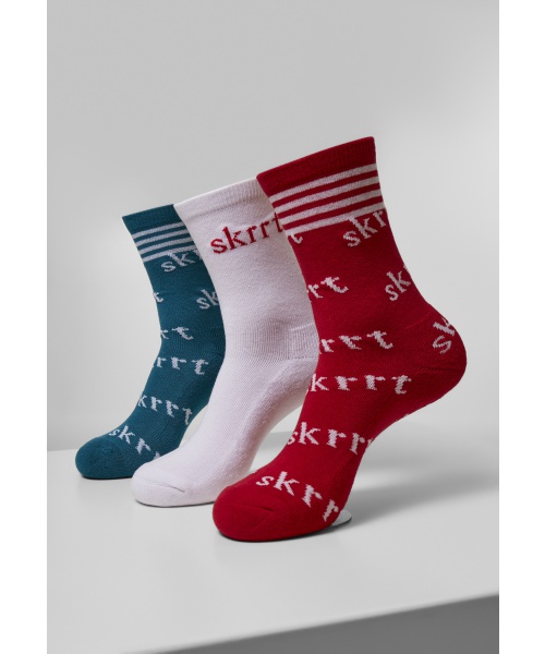 Pextex.cz - Vysoké ponožky 3-pack URBAN CLASSICS (MT2073) Červená / Bílá / Modrá