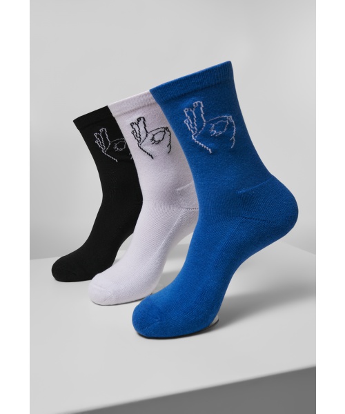 Pextex.cz - Vysoké ponožky 3-pack URBAN CLASSICS (MT2072) Černá / Bílá / Modrá