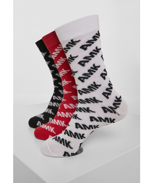 Pextex.cz - Vysoké ponožky 3-pack URBAN CLASSICS (MT1210) Černá / Červená / Bílá